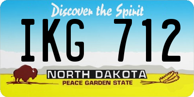 ND license plate IKG712