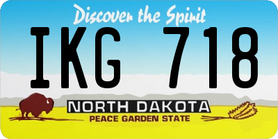 ND license plate IKG718