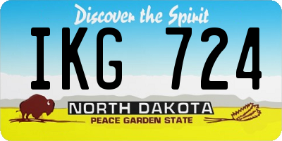 ND license plate IKG724