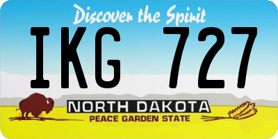ND license plate IKG727