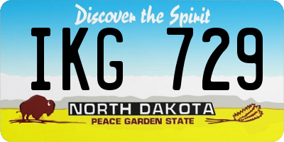 ND license plate IKG729
