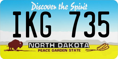 ND license plate IKG735