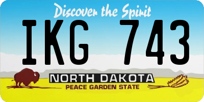 ND license plate IKG743