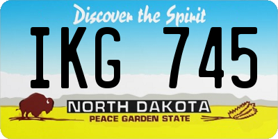 ND license plate IKG745