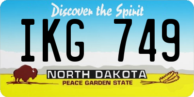 ND license plate IKG749