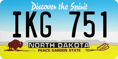 ND license plate IKG751