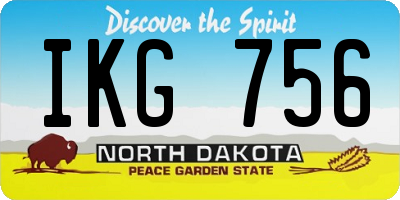 ND license plate IKG756
