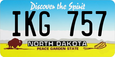 ND license plate IKG757
