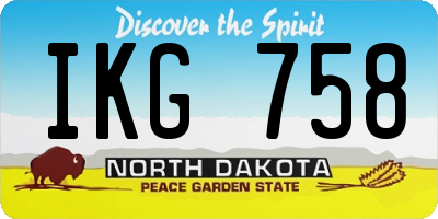 ND license plate IKG758