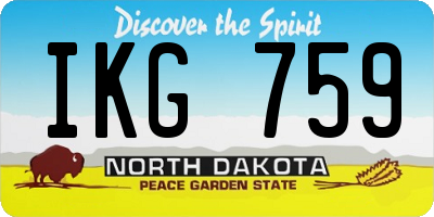 ND license plate IKG759