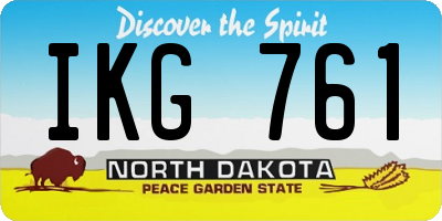 ND license plate IKG761