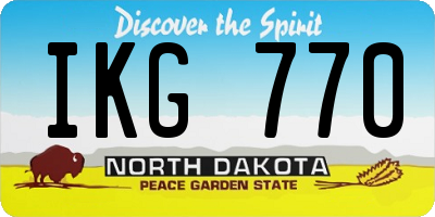 ND license plate IKG770