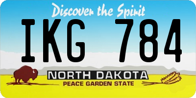 ND license plate IKG784