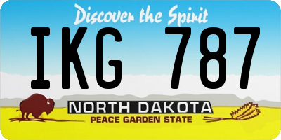 ND license plate IKG787