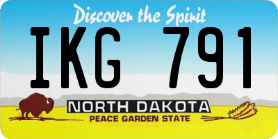 ND license plate IKG791