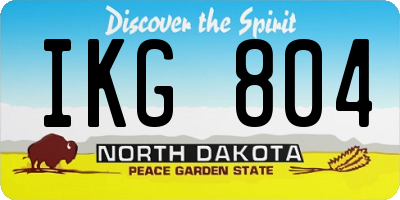 ND license plate IKG804