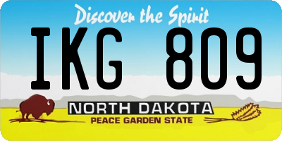 ND license plate IKG809