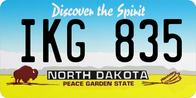 ND license plate IKG835