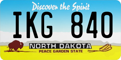 ND license plate IKG840