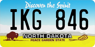 ND license plate IKG846