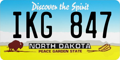 ND license plate IKG847