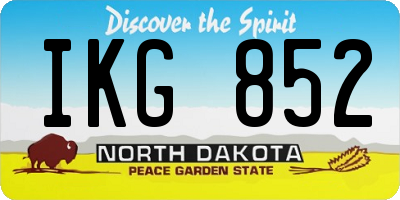 ND license plate IKG852