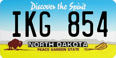 ND license plate IKG854
