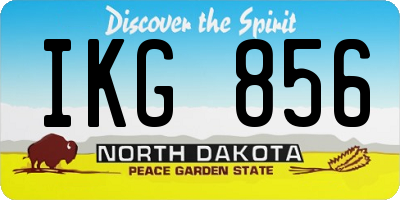 ND license plate IKG856
