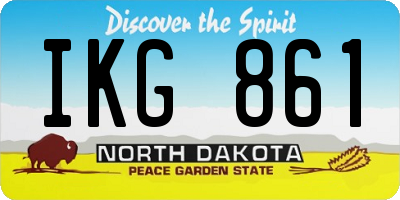 ND license plate IKG861