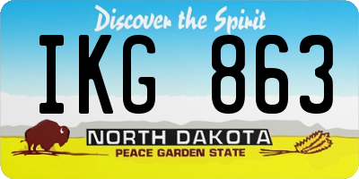ND license plate IKG863