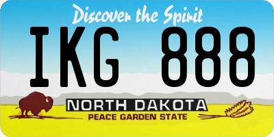 ND license plate IKG888