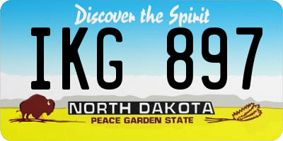 ND license plate IKG897