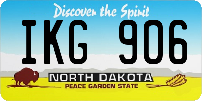 ND license plate IKG906