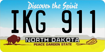 ND license plate IKG911