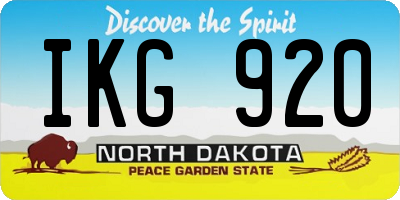 ND license plate IKG920