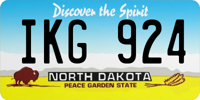 ND license plate IKG924