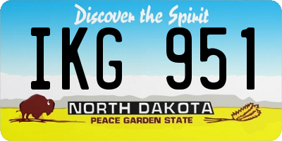 ND license plate IKG951