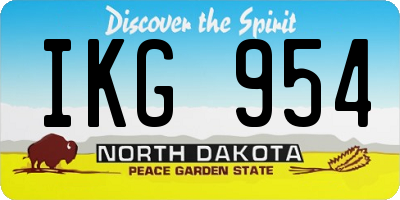 ND license plate IKG954