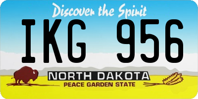 ND license plate IKG956