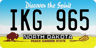 ND license plate IKG965