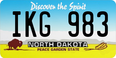 ND license plate IKG983