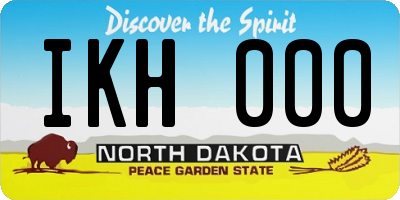ND license plate IKH000