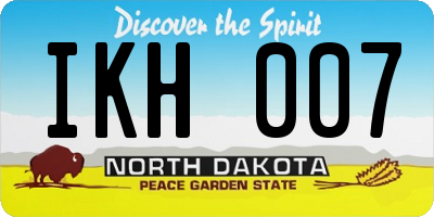 ND license plate IKH007