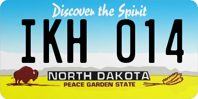 ND license plate IKH014