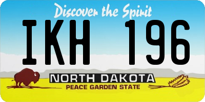 ND license plate IKH196