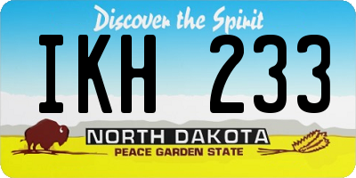 ND license plate IKH233