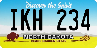 ND license plate IKH234