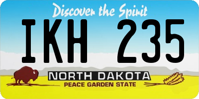 ND license plate IKH235