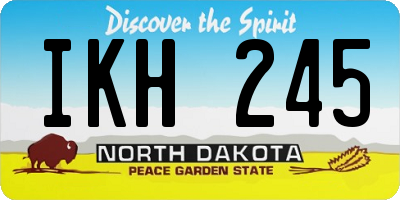 ND license plate IKH245