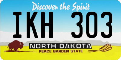 ND license plate IKH303